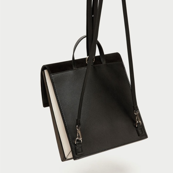 Zara Bags Zara Sleek Leather Backpack With Metallic Detail Poshmark